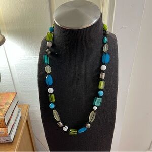 Chico’s 30” Knotted Elegant Multicolor Beaded Long Necklace